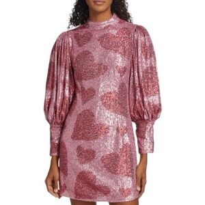 FARM RIO HEARTS SEQUINED MINIDRESS